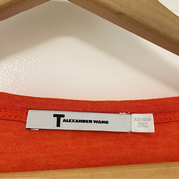 T By Alexander Wang Womens Orange Long Sleeve T-shirt - Picture 4 of 5